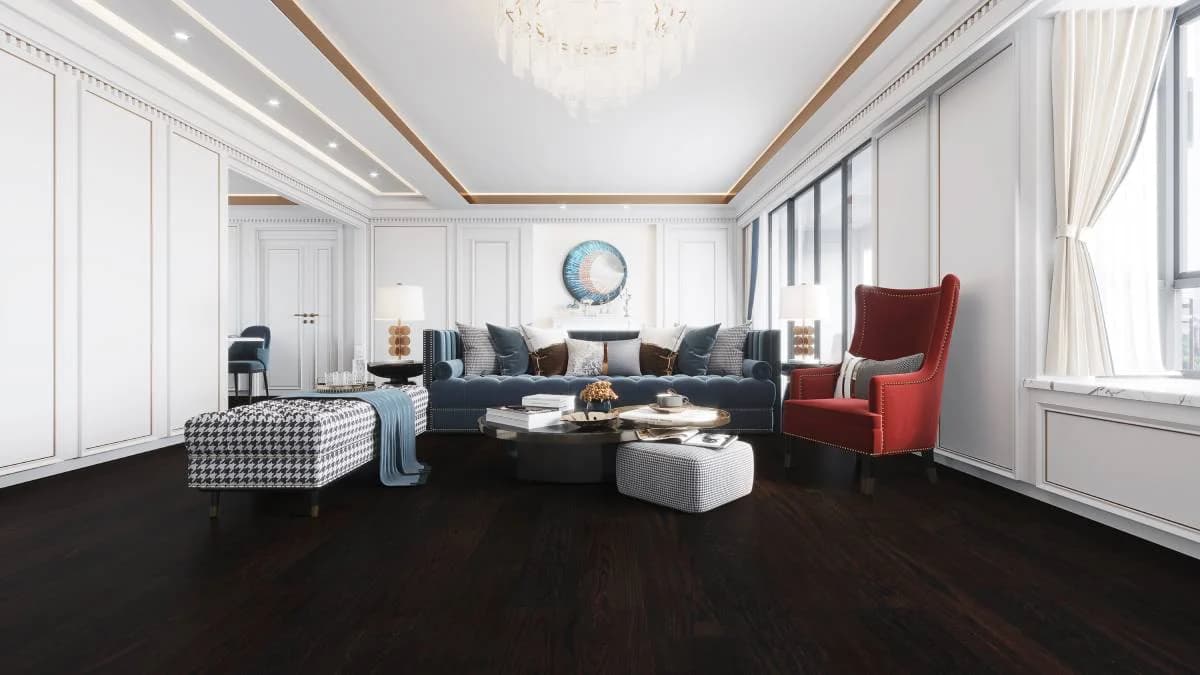 Vidar Black Brown American White Oak Engineered Hardwood Flooring